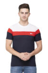 Ekom Cotton Blend T-Shirt for Men  Boys | Half Sleeve Color Block Tshirt