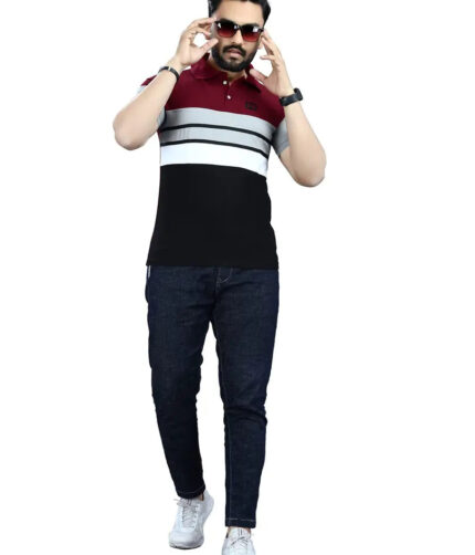 DYRECTDEALS Men's Regular Fit Maroon Polo T-Shirts