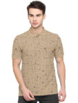 BULLMER Mens Regular Fit Printed Polo Collared Tshirt