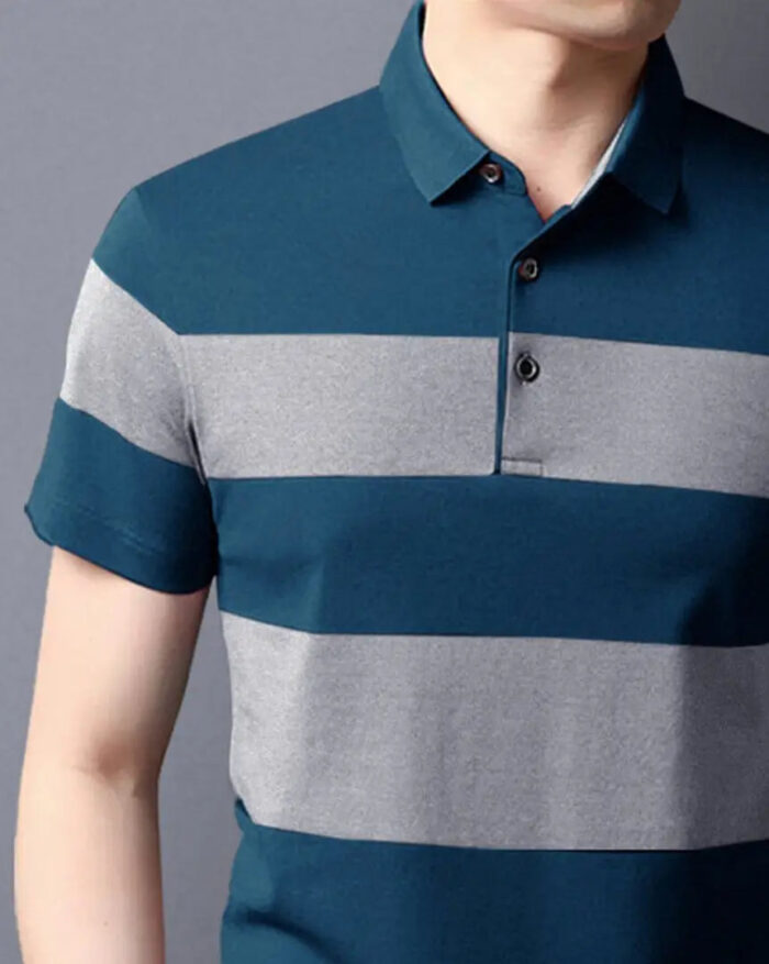 Men Cotton Blend Colourblocked Polos