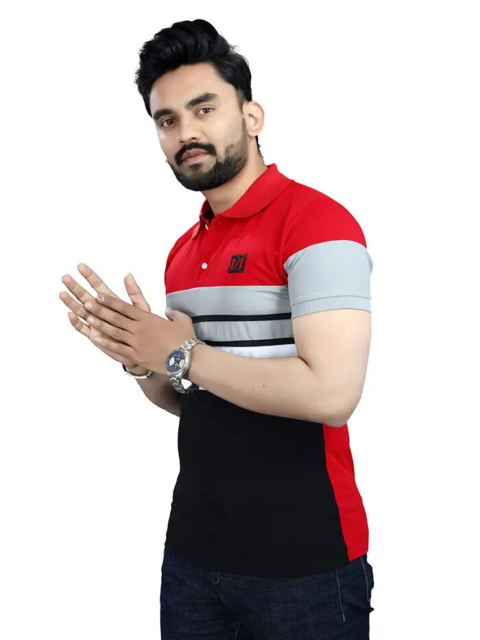 DYRECTDEALS Men's Regular Fit Red Polo T-Shirts