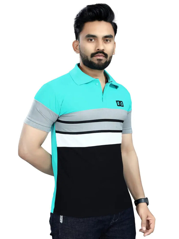 DYRECTDEALS Men's Regular Fit Sea Green Polo T-Shirts