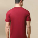 Reliable Red Cotton Blend Printed Round Neck Tees For Men
