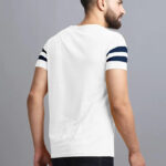 AUSK Men's Regular Round Neck Half Sleeves T-Shirts (Color:White & Blue-Size:XX-Large)