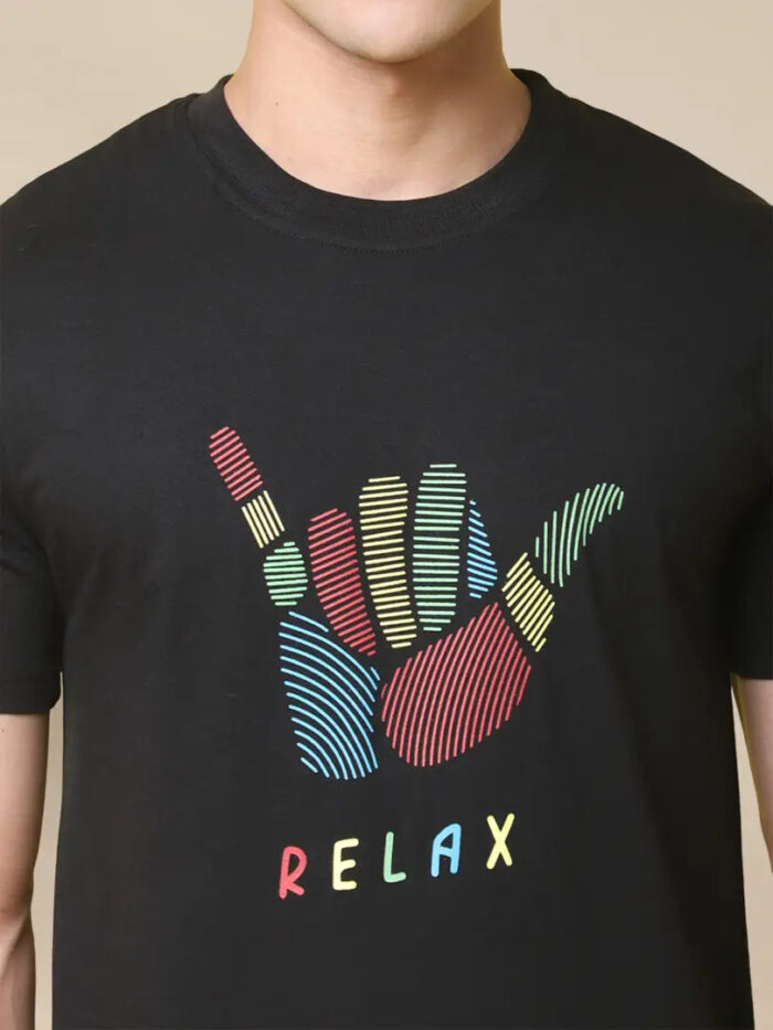 582532e3-8b02-48ac-bfbb-3b784e860a5d_6427506-originnm80prcnt Reliable Black Cotton Blend Printed Round Neck Tees For Men