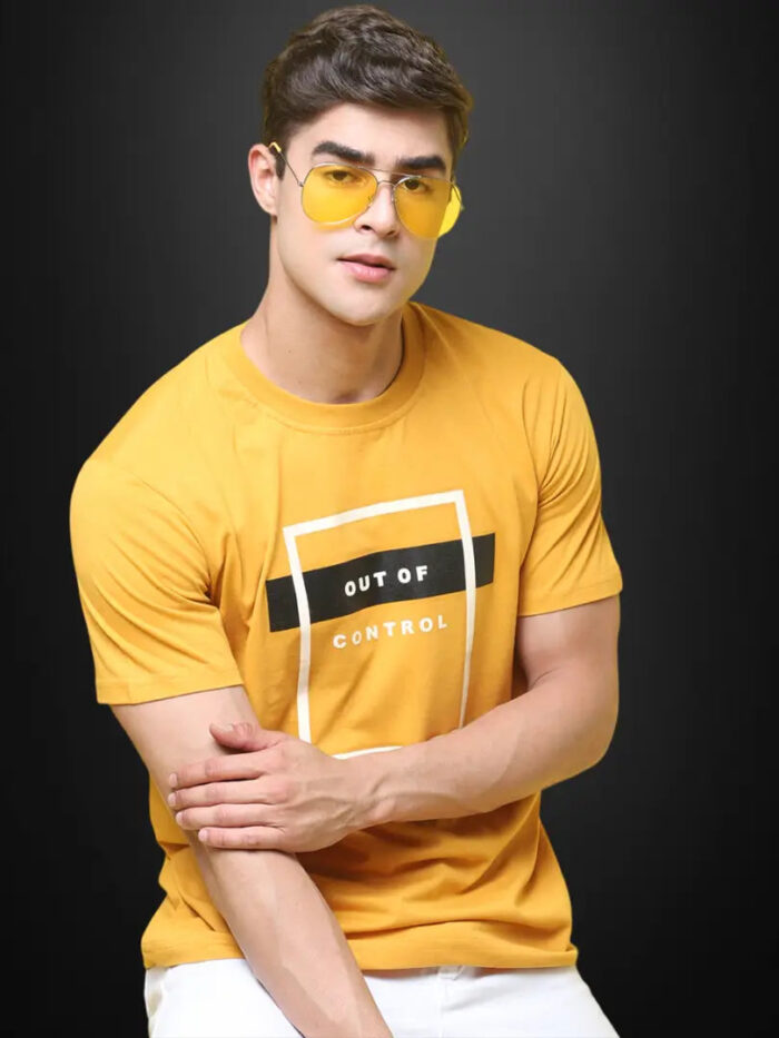 Reliable Cotton Blend Printed Round Neck Tshirt For Men