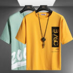 Stylish Polycotton Printed Round Neck Tees For Men-Pack Of 2