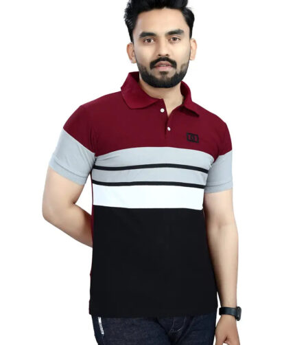 DYRECTDEALS Men's Regular Fit Maroon Polo T-Shirts