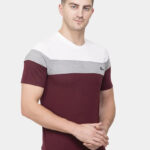 Ekom Cotton Blend T-Shirt for Men  Boys | Half Sleeve Color Block Tshirt