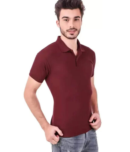 KEOTI Poly Cotton Polo Collar  Plain Comfort Fit T-Shirt for Mens