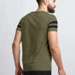 AUSK Men's Regular Round Neck Half Sleeves T-Shirts (Color:Green & Black-Size:XX-Large)