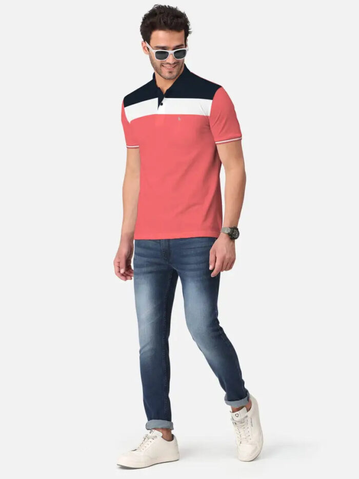 847ae613-d7a6-4ef6-a537-00a7fc94a0f6_235207-originnm80prcnt BULLMER Mens Regular Fit Cut Sew Colorblocked Polo Neck/Collared Tshirt