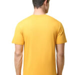 Reliable Yellow Cotton Blend Printed Round Neck Tees For Men