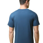 Reliable Navy Blue Cotton Blend Printed Round Neck Tees For Men