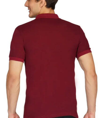 More More Men's Solid Regular Fit Polo