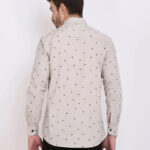 FEBIA Mens Cottonblend Polka Print Fullsleeve Shirt