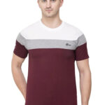 Ekom Cotton Blend T-Shirt for Men  Boys | Half Sleeve Color Block Tshirt