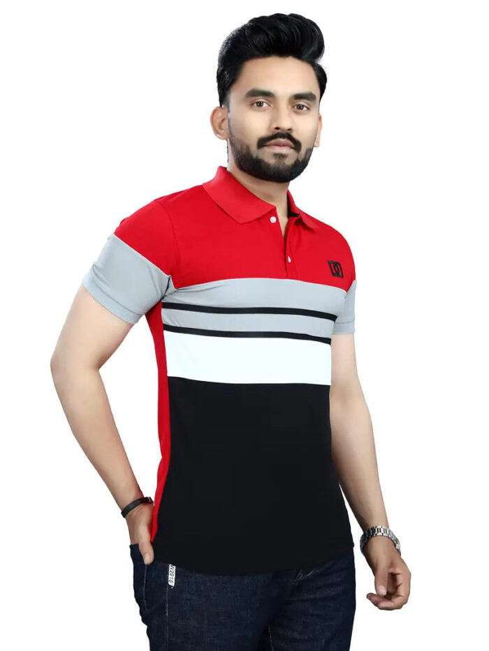 DYRECTDEALS Men's Regular Fit Red Polo T-Shirts
