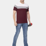 Ekom Cotton Blend T-Shirt for Men  Boys | Half Sleeve Color Block Tshirt