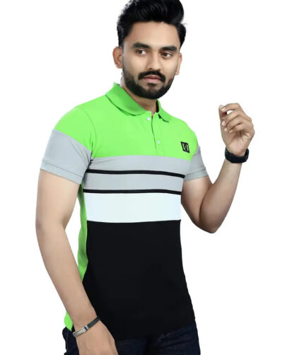 DYRECTDEALS Men's Regular Fit Parrot Green Polo T-Shirts