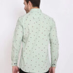 FEBIA Mens Cottonblend Polka Print Fullsleeve Shirt