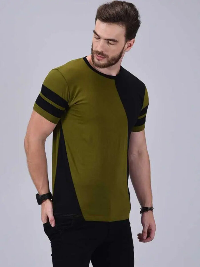 be64f9bd-78d4-49d0-a3f0-9b5092697e73_10767931-originnm80prcnt Kushi Flyer Green Colorblock Stylish T-Shirt Round Neck Half Sleeve Cotton for Men