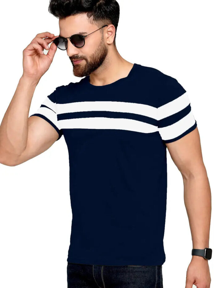 bfc9ef05-579f-48c1-926d-7a89946eb34f_11218543-originnm80prcnt AUSK Men's Regular Round Neck Half Sleeves T-Shirts (Color:Navy Blue & White-Size:Large)