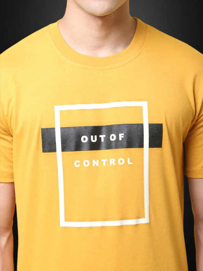 Reliable Cotton Blend Printed Round Neck Tshirt For Men