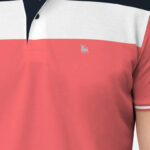 BULLMER Mens Regular Fit Cut Sew Colorblocked Polo Neck/Collared Tshirt