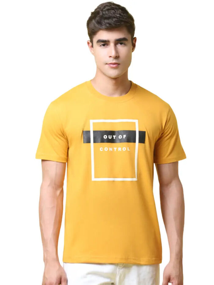 da84126d-86c0-46b8-9c7c-b3e7ca557903_6427506-originnm80prcnt Reliable Yellow Cotton Blend Printed Round Neck Tees For Men
