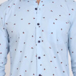 FEBIA Mens Cottonblend Polka Print Fullsleeve Shirt