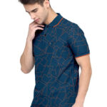 BULLMER Mens Regular Fit Printed Cotton Polo Tshirt