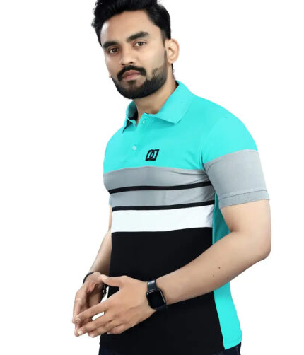DYRECTDEALS Men's Regular Fit Sea Green Polo T-Shirts