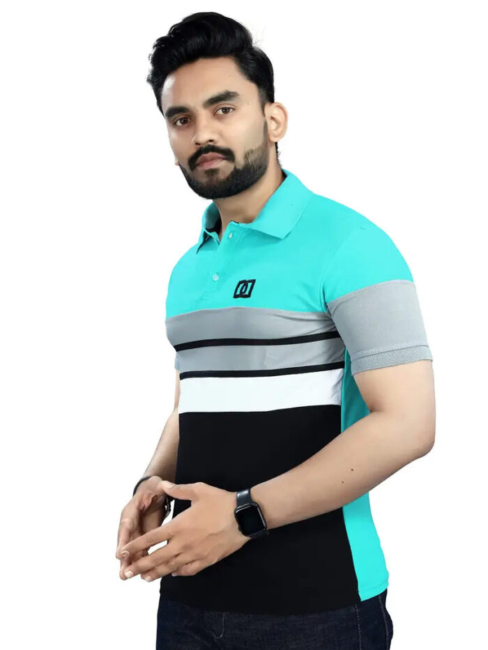 DYRECTDEALS Men's Regular Fit Sea Green Polo T-Shirts
