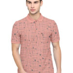 BULLMER Mens Regular Fit Printed Polo Collared Tshirt