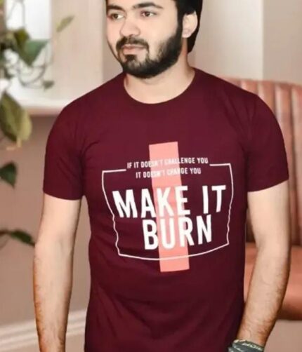 Wine Make it burn printed tshirt
