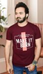 Wine Make it burn printed tshirt
