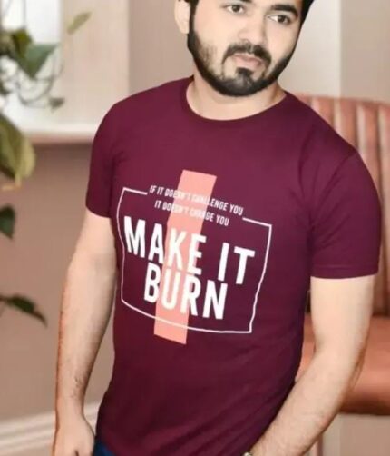 Wine Make it burn printed tshirt