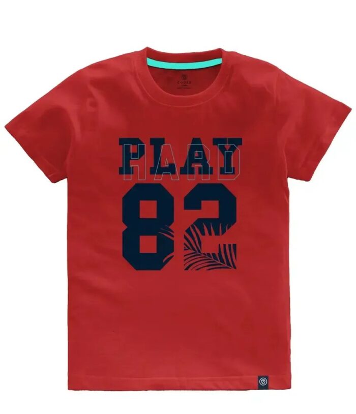 hard play 82 T shirt a red shirt with blue hard play 82 T shirt